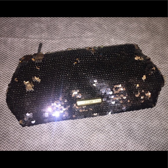 Victoria’s Secret’s Black & Gold Sequined Clutch - Picture 2 of 5